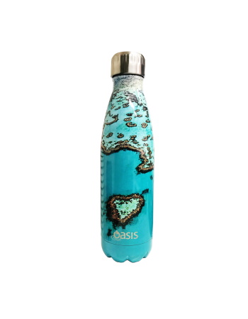 Oasis Stainless Steel Double Wall Insulated Drink Bottle 500ml -Heart Reef