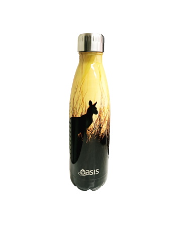 Oasis Stainless Steel Double Wall Insulated Drink Bottle 500ml - Bush Kangaroo