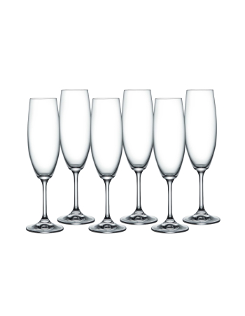 Bohemia Lara Flutes Set Of 6 - 220ml