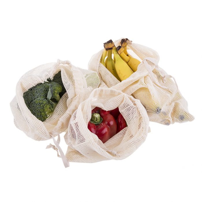 Appetito Cotton Net Produce Bags Set 3 Asst. Sizes-4