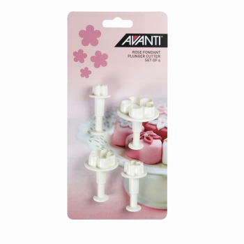 Avanti Rose Fondant Plung Cut Set - 4pc