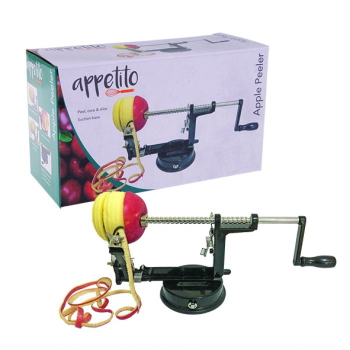 Appetito Apple Peeler/Corer W/Suction Base Black