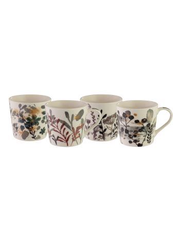 Sapphire Blooms - 414mL Free Shipping! Set of 4 Bundanoon Conical Mug 