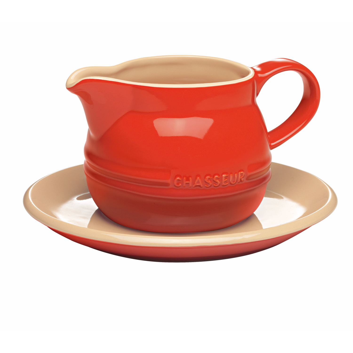 Chasseur La Cuissn Gravy Boat+Saucer Red-4