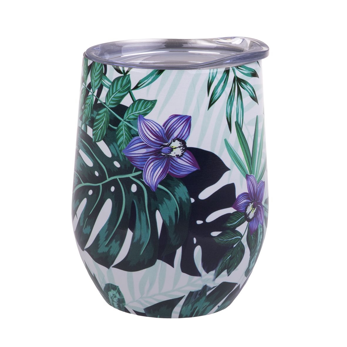 Oasis Stainless Steel Double Wall Insulated Wine Tumbler 330ml - TROPICAL PARADISE