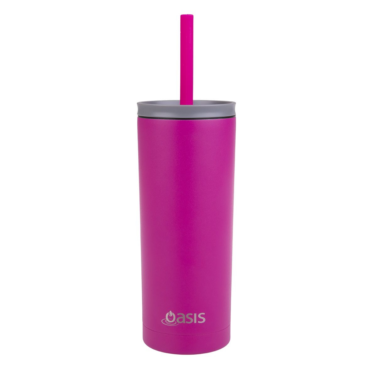 Oasis Super Sipper Insulated Tumbler W Silicone Head Straw 600ml - FUCHSIA-2