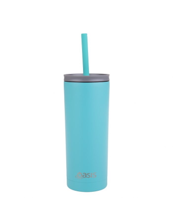 Oasis Super Sipper Insulated Tumbler W Silicone Head Straw 600ml - TURQUOISE