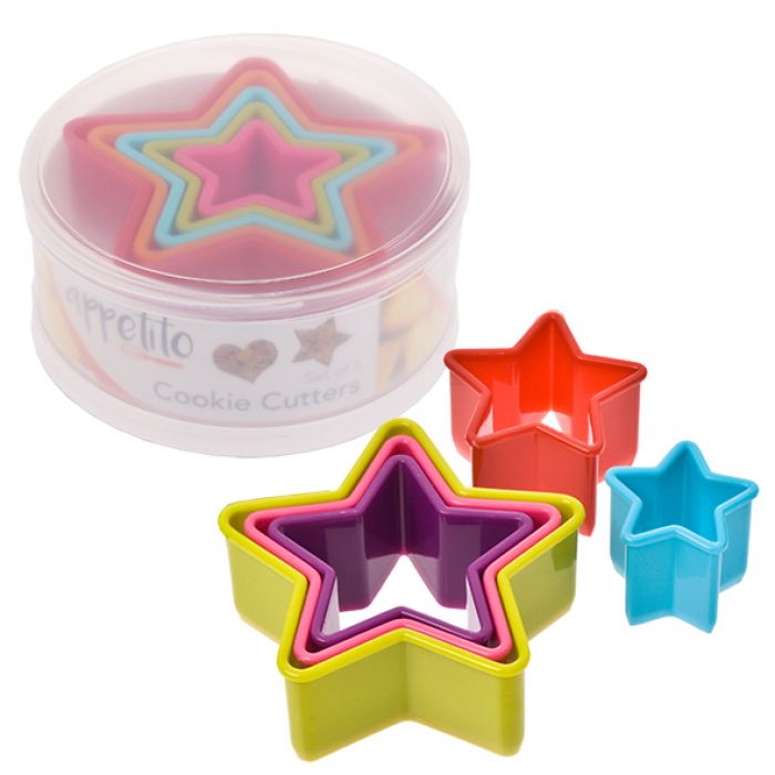 Appetito Star Cookie Cutter Set 5 (Multi Colours)-1