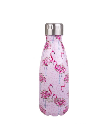 Oasis Stainless Steel Double Wall Insulated Drink Bottle 350ml - FLAMINGOS