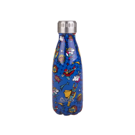 OASIS S/S DOUBLE WALL INSULATED DRINK BOTTLE 350ML - SUPER HEROES