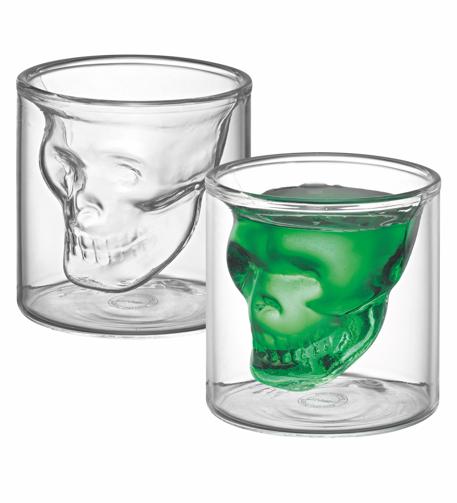 Avanti Skull Twin Wall Glasses 80Ml - Set Of 2-3