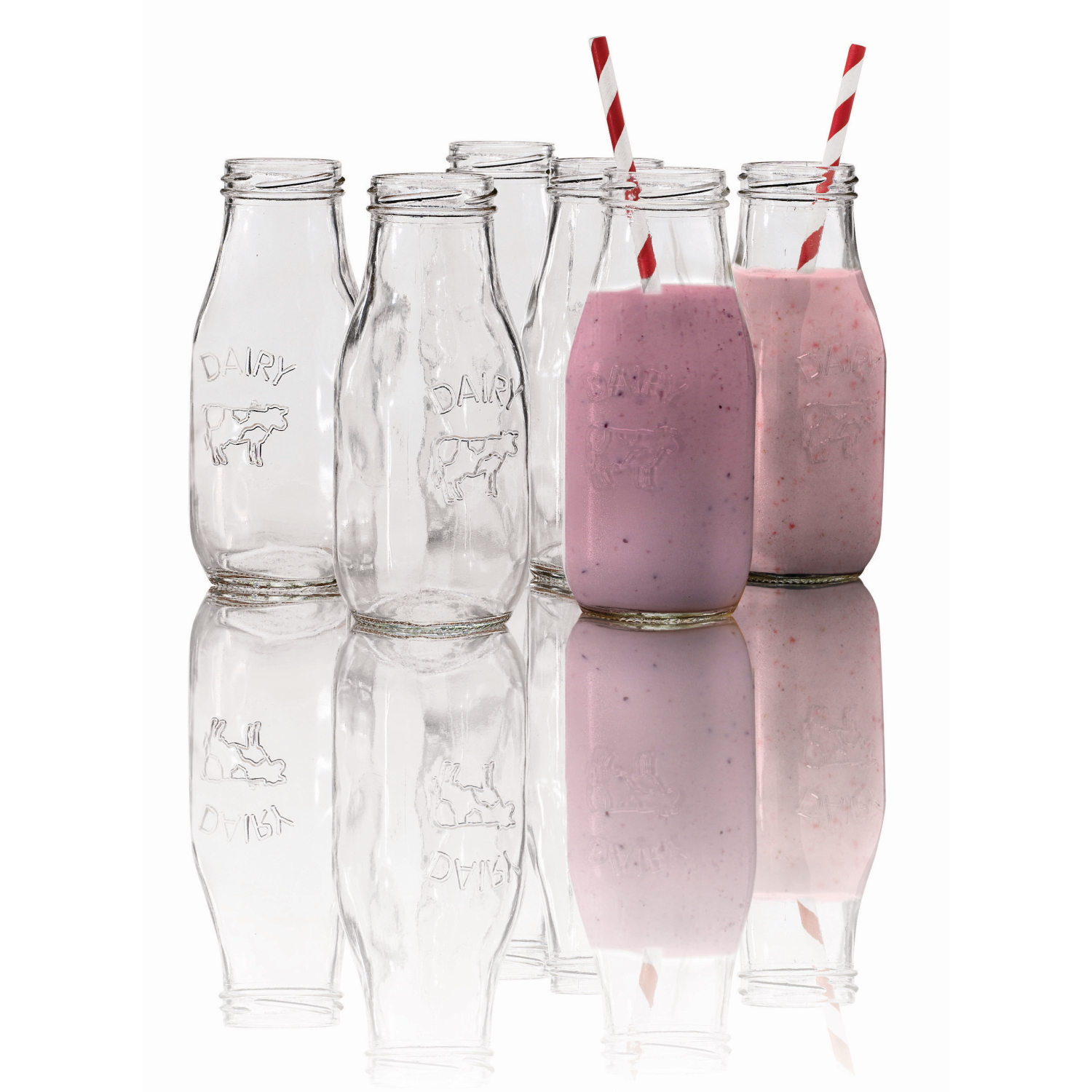 Avanti Glass Milk Bottle 325ml 6pc Set-1