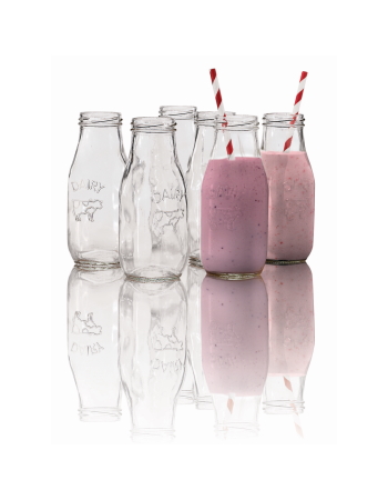 AVANTI GLASS MILK BOTTLE 325ML 6PC SET