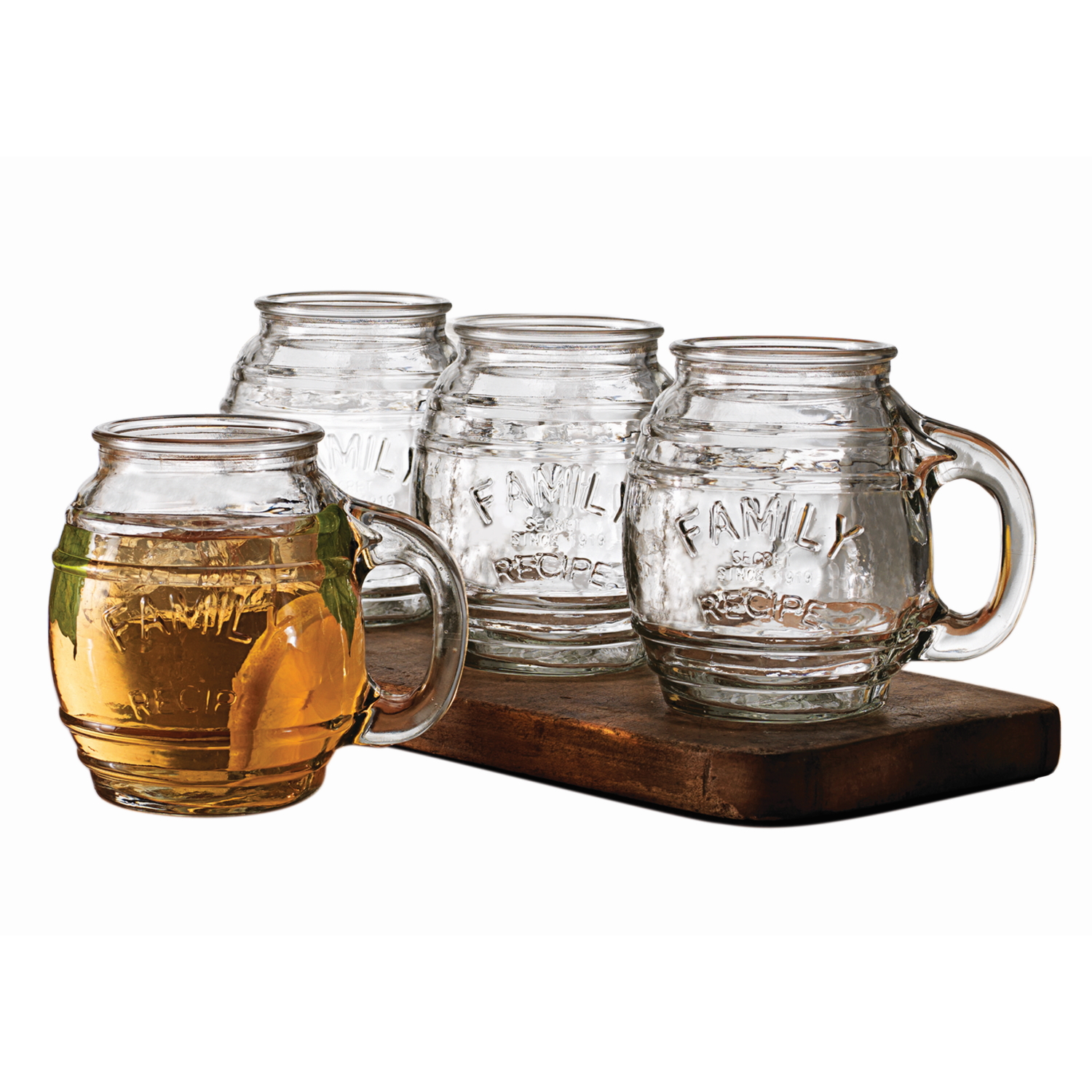 Avanti Barrel Clear Glass Mug 500ml 4 Pc-1