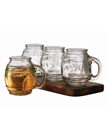 Avanti Barrel Clear Glass Mug 500ml 4 Pc