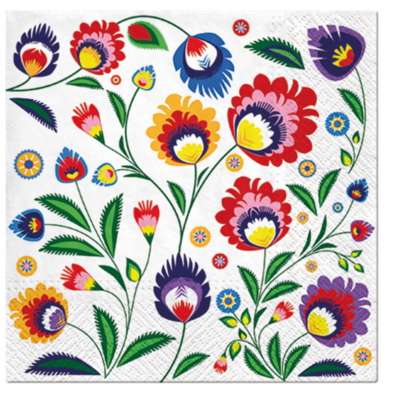 Paw Lunch Napkins 33cm Polish Folk-1