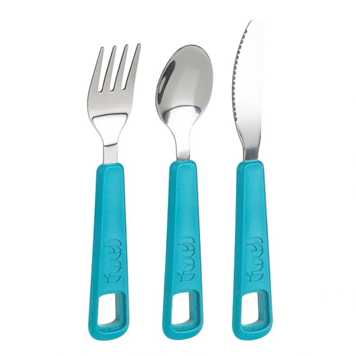Trudeau Fuel 3 Piece Snap Cutlery Set - Tropical Blue-1
