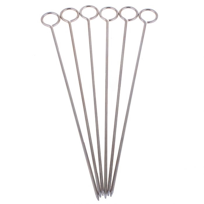 Appetito Chrome Skewers 25cm Set 6