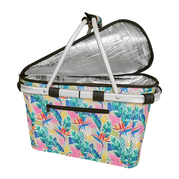 Sachi Insulated Carry Basket W Lid - Botanical-1
