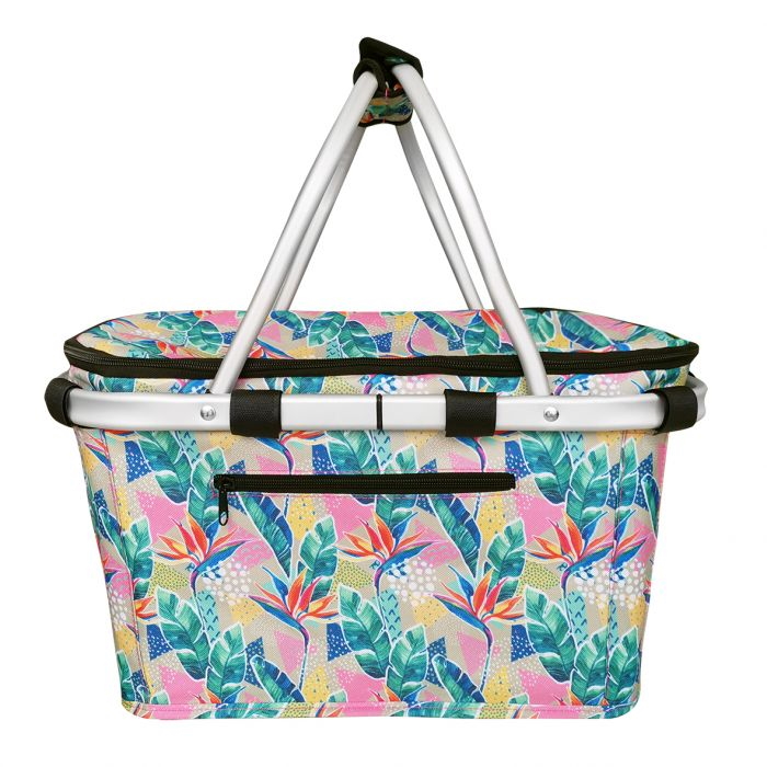 Sachi Insulated Carry Basket W Lid - Botanical-3