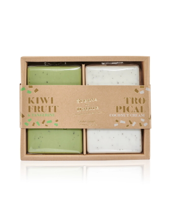 Tilley Kiwifruit & Tangerine And Tropical Coconut Cream Soap Duo 2x 200g