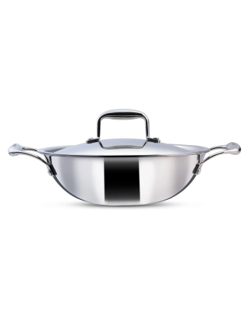 Wonderchef Nigella Stainless Steel Triply Kadhai With Lid 24 Cm 3L