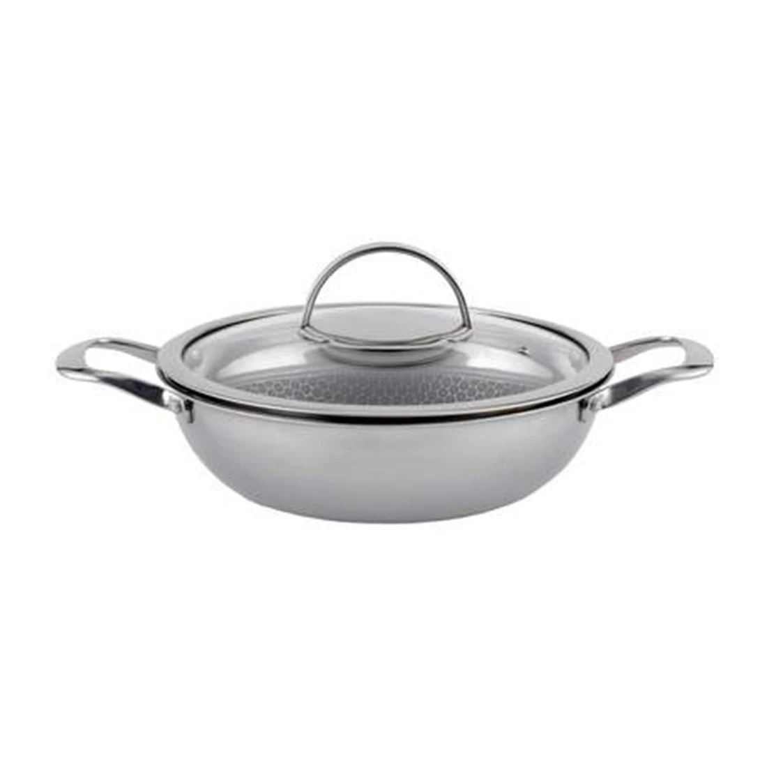 Wonderchef Stanton Stainless Steel Nonstick Kadhai With Lid 24cm 2L-1