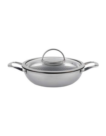 Wonderchef Stanton Stainless Steel Nonstick Kadhai With Lid 24cm 2L