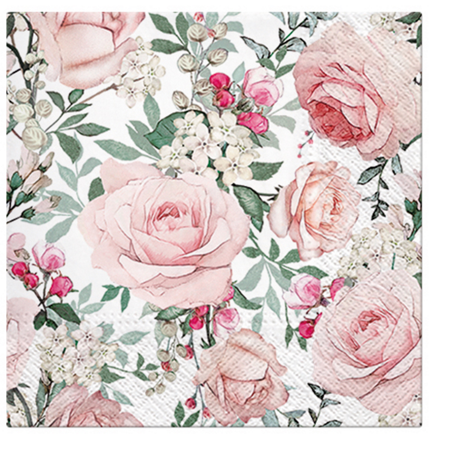 Paw Lunch Napkins 33cm GORGEOUS ROSES -  Pack of 20