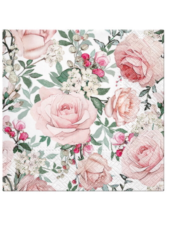 Paw Lunch Napkins 33cm GORGEOUS ROSES -  Pack of 20