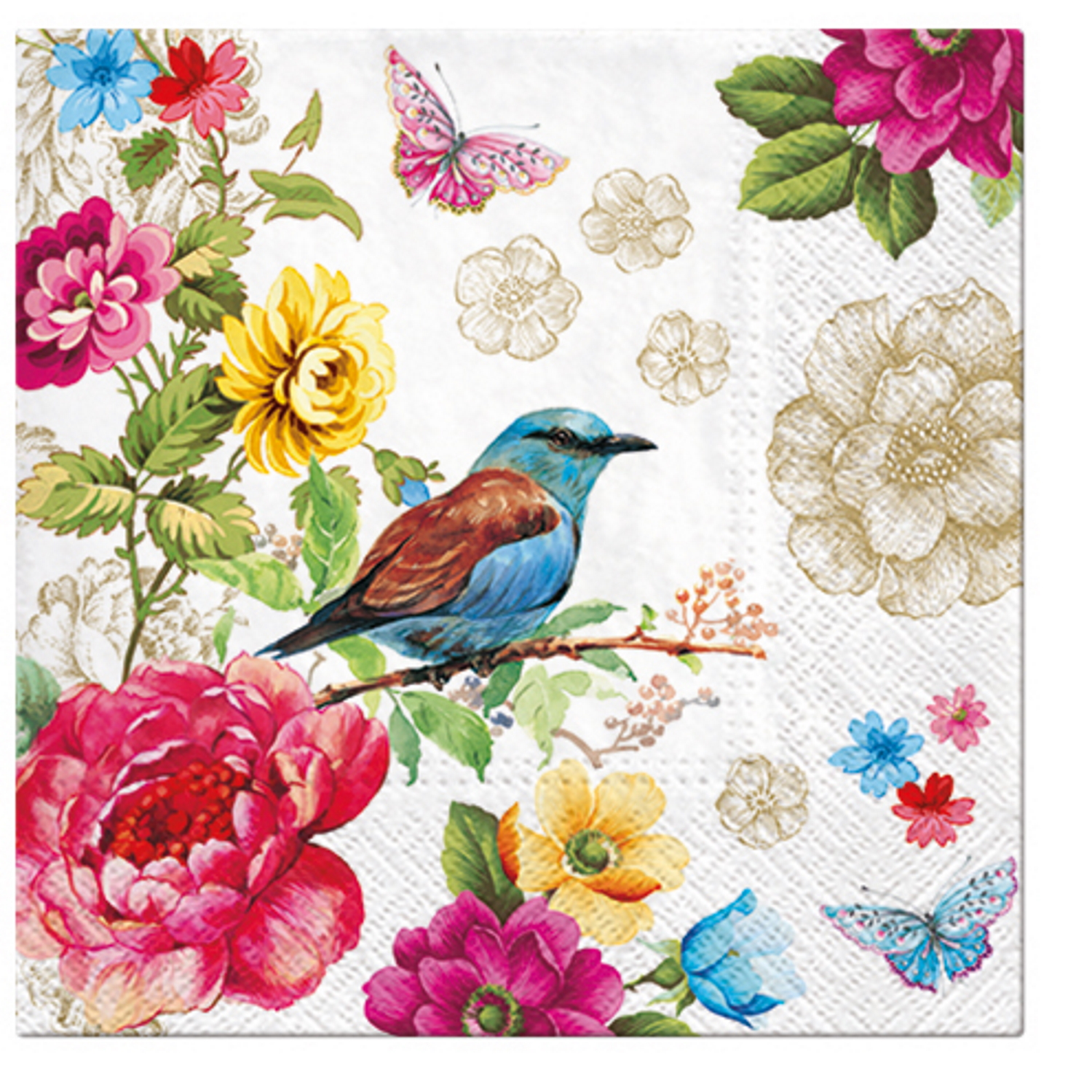 Paw Lunch Napkins 33cm BIRD OF PARADISE