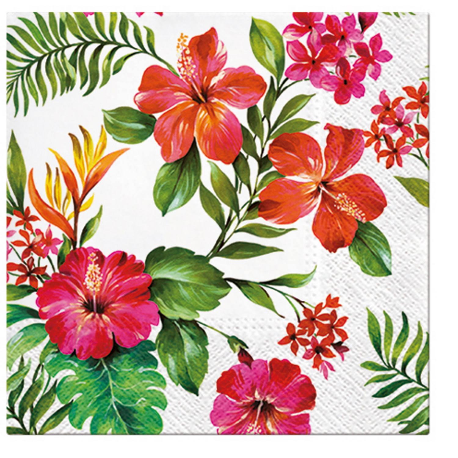 Paw Lunch Napkins 33cm HAWAIIAN FLOWERS-3