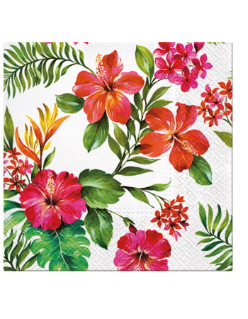 Paw Lunch Napkins 33cm HAWAIIAN FLOWERS