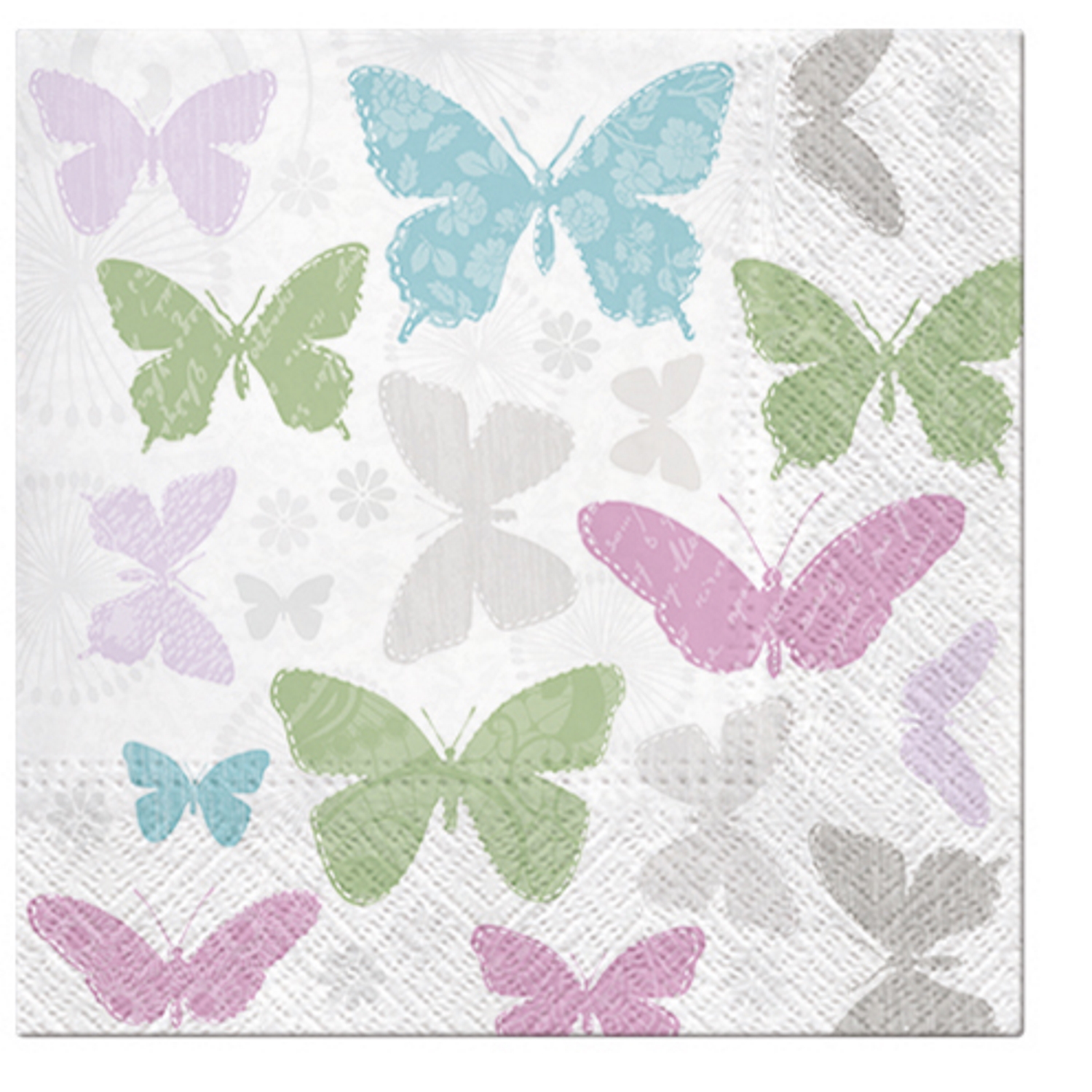 Paw Lunch Napkins 33cm SOFT BUTTERFLIES