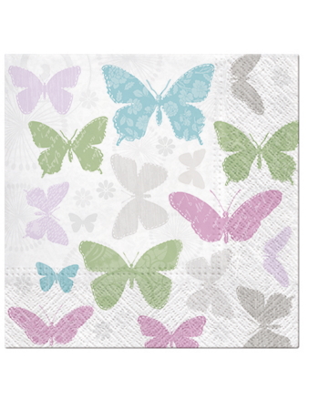 Paw Lunch Napkins 33cm SOFT BUTTERFLIES