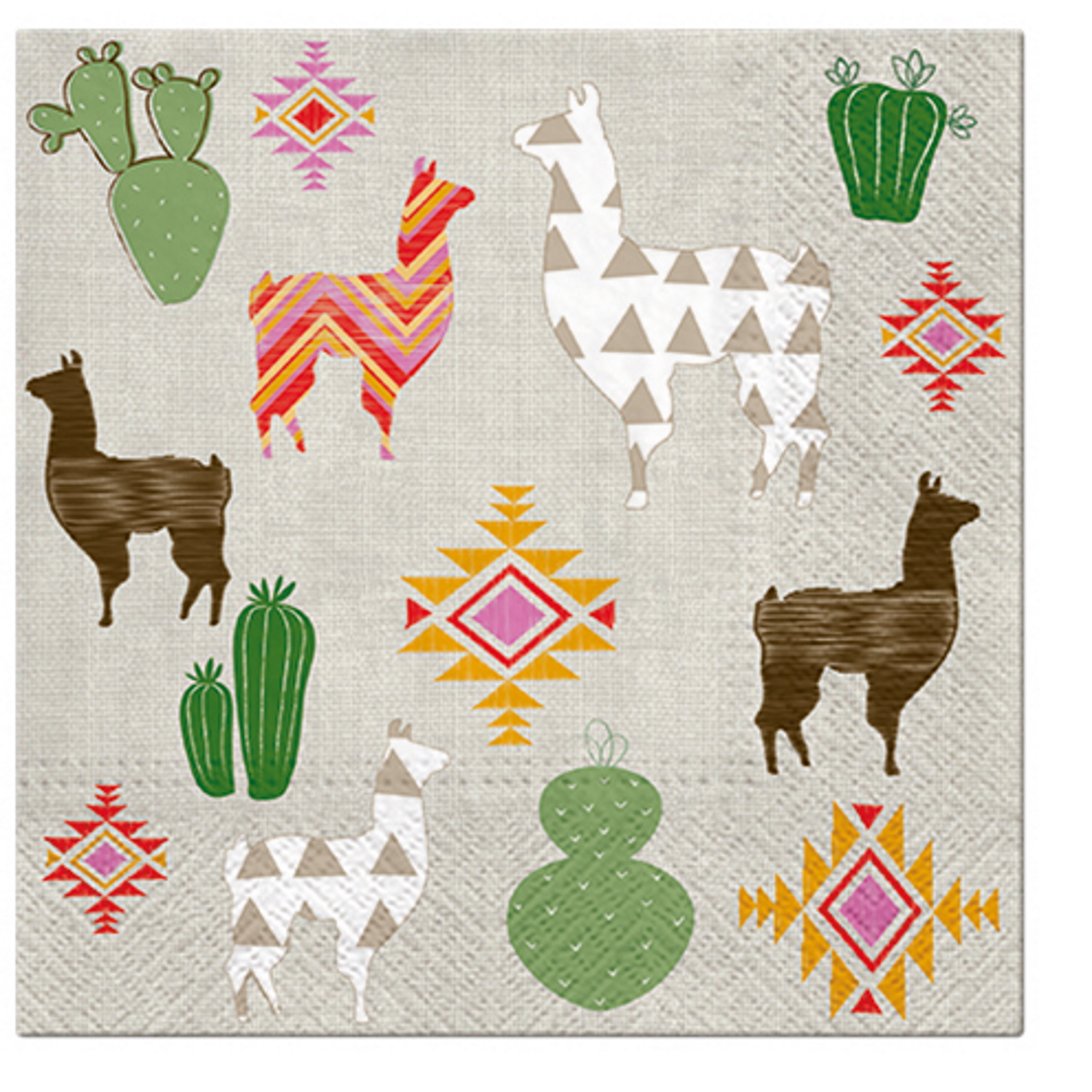 Paw Lunch Napkins 33cm LAMA S WORLD-2