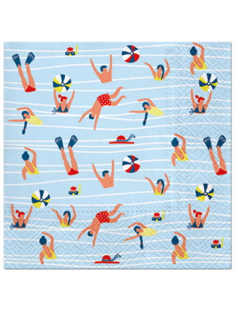 Paw Lunch Napkins 33cm SWIMMING POOL