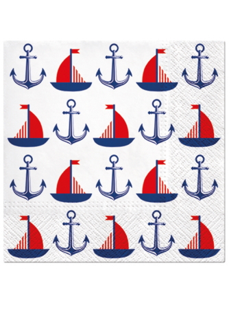 Paw Lunch Napkins 33cm SHIPS & ANCHORS