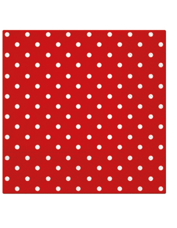 Paw Lunch Napkins 33cm DOTS RED