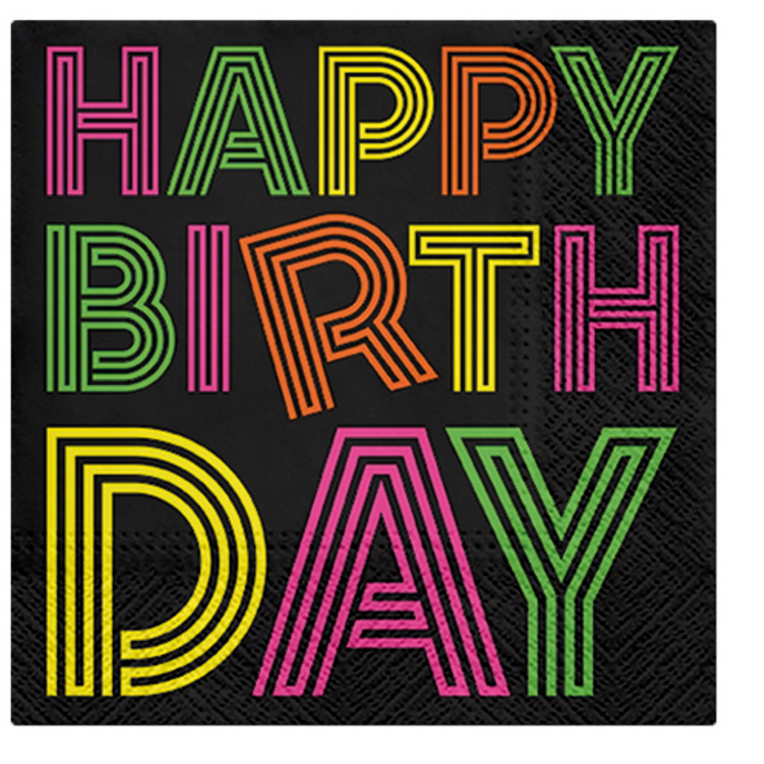 Paw Lunch Napkins 33cm BIRTHDAY NEON-2