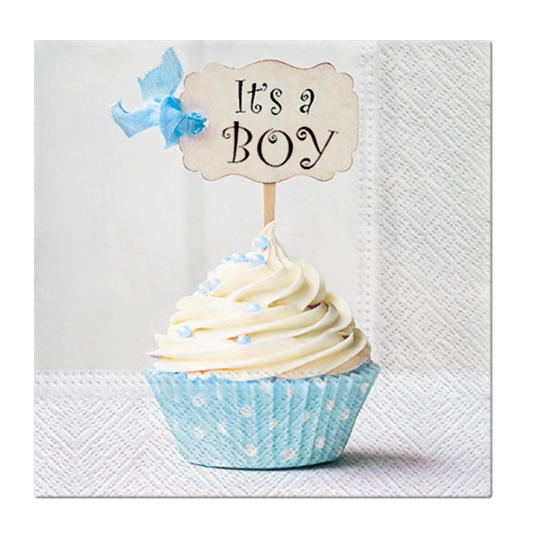 Paw Lunch Napkins 33cm BLUE CUPCAKE 