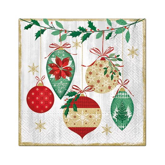 Paw Lunch Napkins 33cm VINTAGE BAUBLES-4