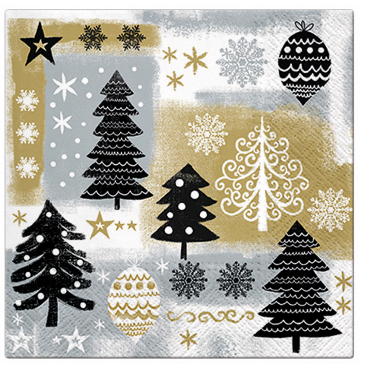  Paw Lunch Napkins 33cm CHRISTMAS GOLD -3