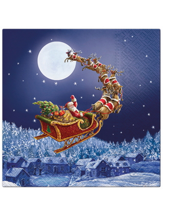 Paw Lunch Napkins 33cm CHRISTMAS SLEIGH