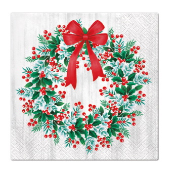 Paw Lunch Napkins 33cm  WREATH WITH ROWAN