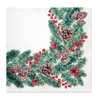 Paw Lunch Napkins 33cm WINTER BRANCHES 