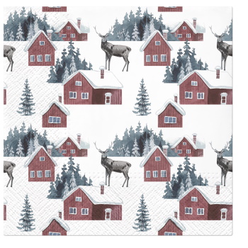 Paw Lunch Napkins 33cm NORDIC VILLAGE