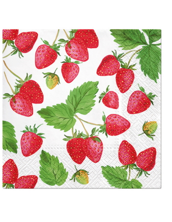 Paw Lunch Napkins 33cm FRESH STRAWBERRY