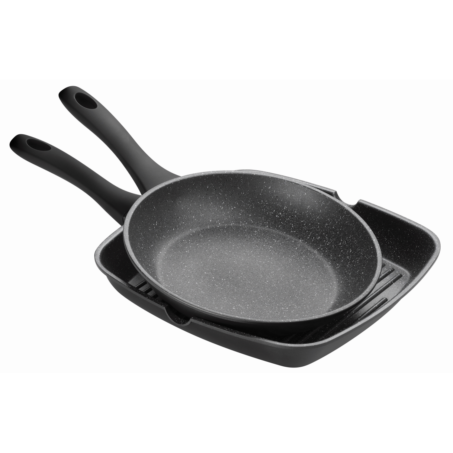 Pyrolux Pyrostone 2pc Set 26cm Frypan & 28cm Grill Pan-1