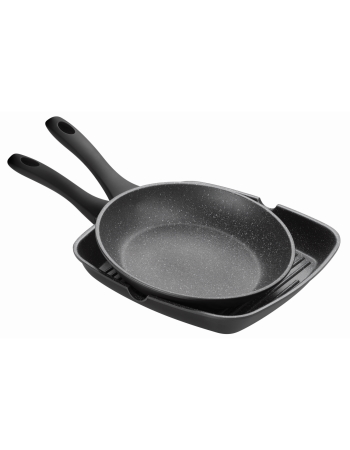 Pyrolux Pyrostone 2pc Set 26cm Frypan & 28cm Grill Pan